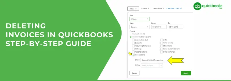 How to Delete an invoice in QuickBooks?