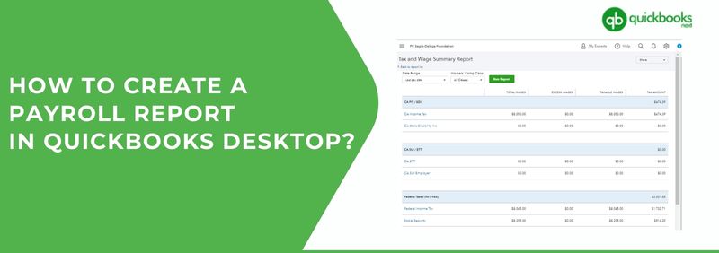 Screenshot displaying about payroll reports in QuickBooks