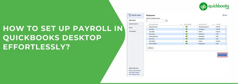 Payroll setup in QuickBooks Desktop